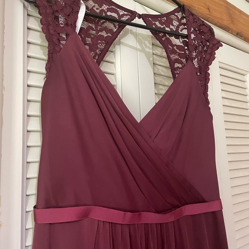 David's Bridal Maroon Maxi Dress - Picture 2 of 3